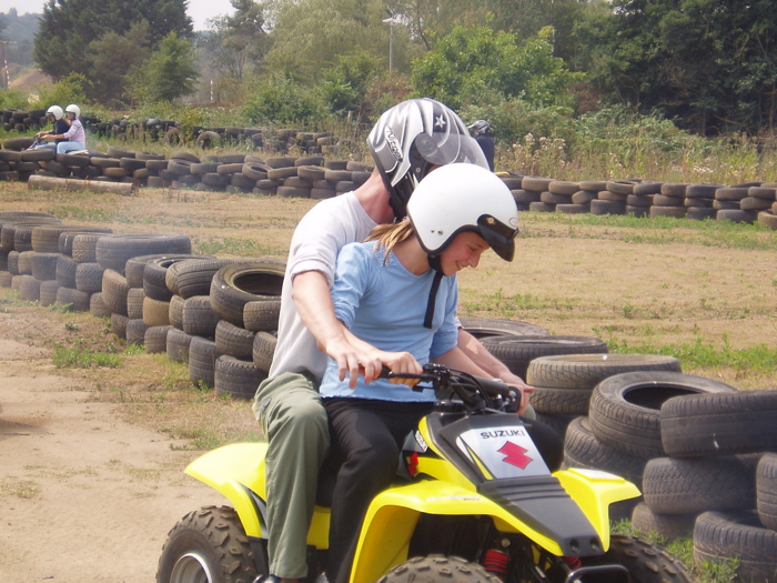 Jonathan and Charlie on a practice 'test-drive'