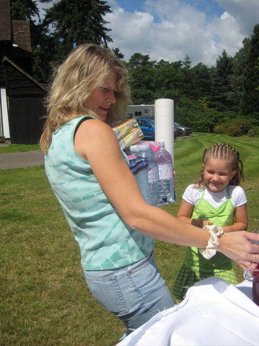 Sandy with refreshments